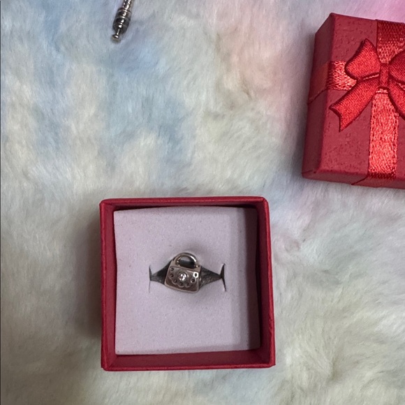 Pandora retired Purse charm with Pink cz stone - Picture 6 of 7